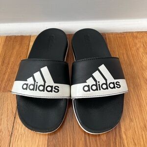 Adidas Kids Comfort Black and White Slide Sandals
